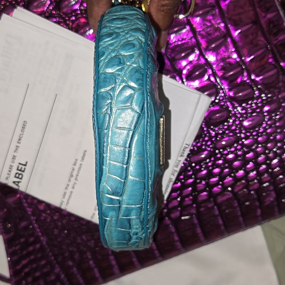 Brahmin Blue Crocodile Embossed Coin Purse - Picture 7 of 7